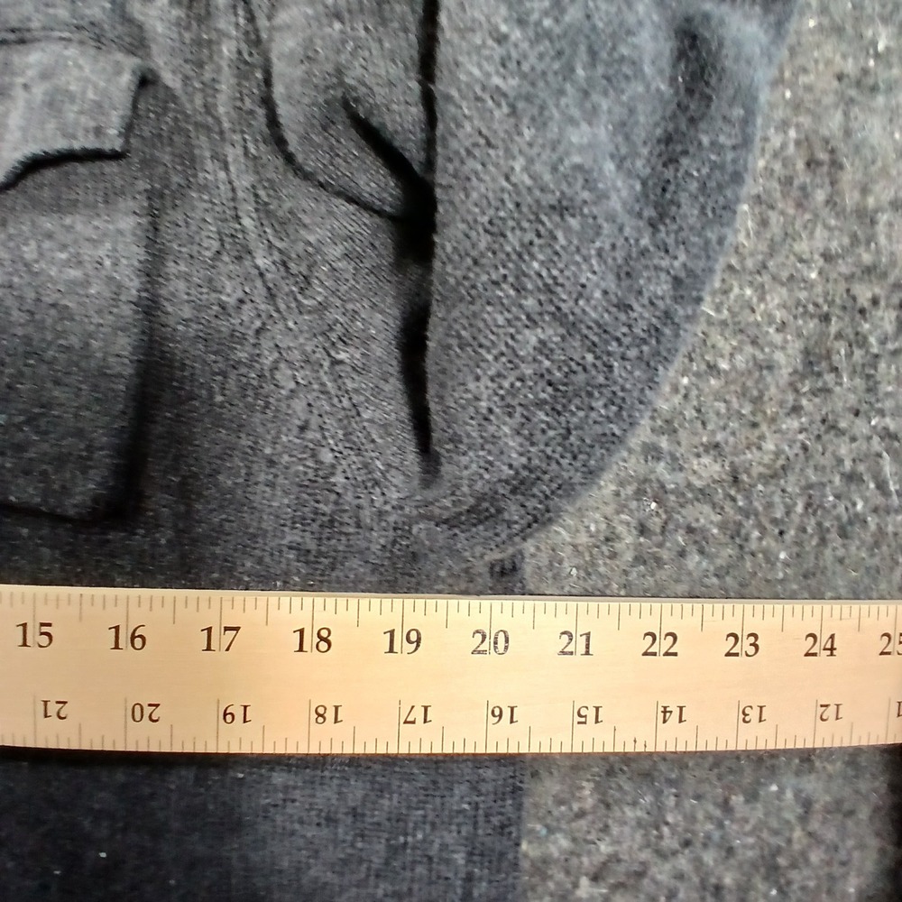 Banana Republic Henley Sweater Mens Large Gray Cotton Mock Neck Button Pockets - Picture 3 of 11